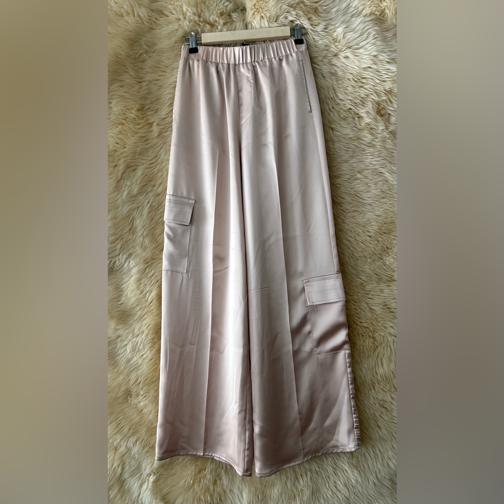 Forever 21 Pull On Satin Cargo Pants.